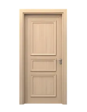 Three-panel tan wooden door