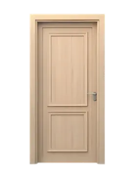 Two-panel tan wooden door
